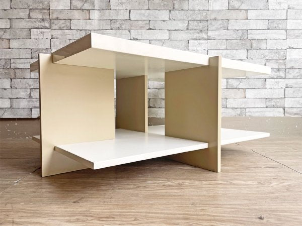ギャラリー1950 Gallery1950 オリジナル ローテーブル コーヒーテーブル ホワイト × ベージュ ツートンカラー W98cm ミッドセンチュリーモダン ●