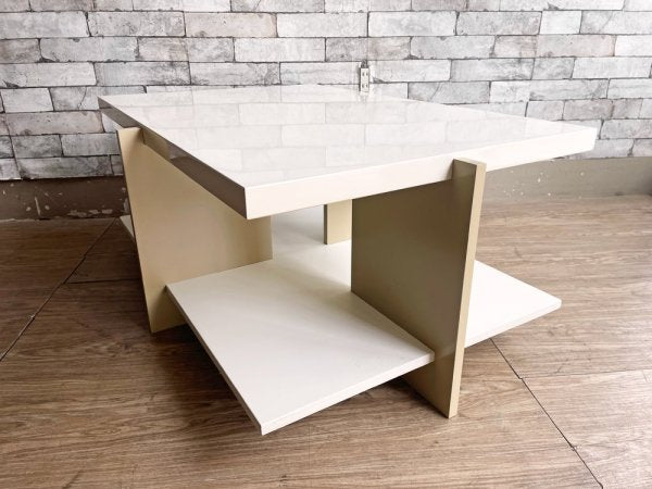 ギャラリー1950 Gallery1950 オリジナル ローテーブル コーヒーテーブル ホワイト × ベージュ ツートンカラー W98cm ミッドセンチュリーモダン ●