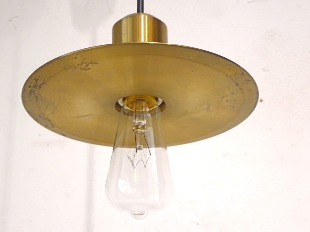 ニューライトポタリー NEW LIGHT POTTERY バレットフラットシェード 鋳物 削り出し真鍮 Bullet flat shade150 brass ペンダントライト★