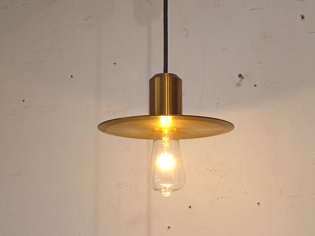 ニューライトポタリー NEW LIGHT POTTERY バレットフラットシェード 鋳物 削り出し真鍮 Bullet flat shade150 brass ペンダントライト★
