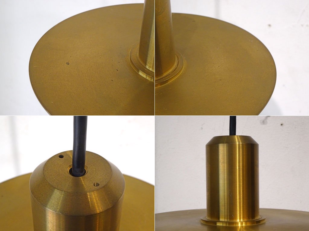 ニューライトポタリー NEW LIGHT POTTERY バレットフラットシェード 鋳物 削り出し真鍮 Bullet flat shade150 brass ペンダントライト★