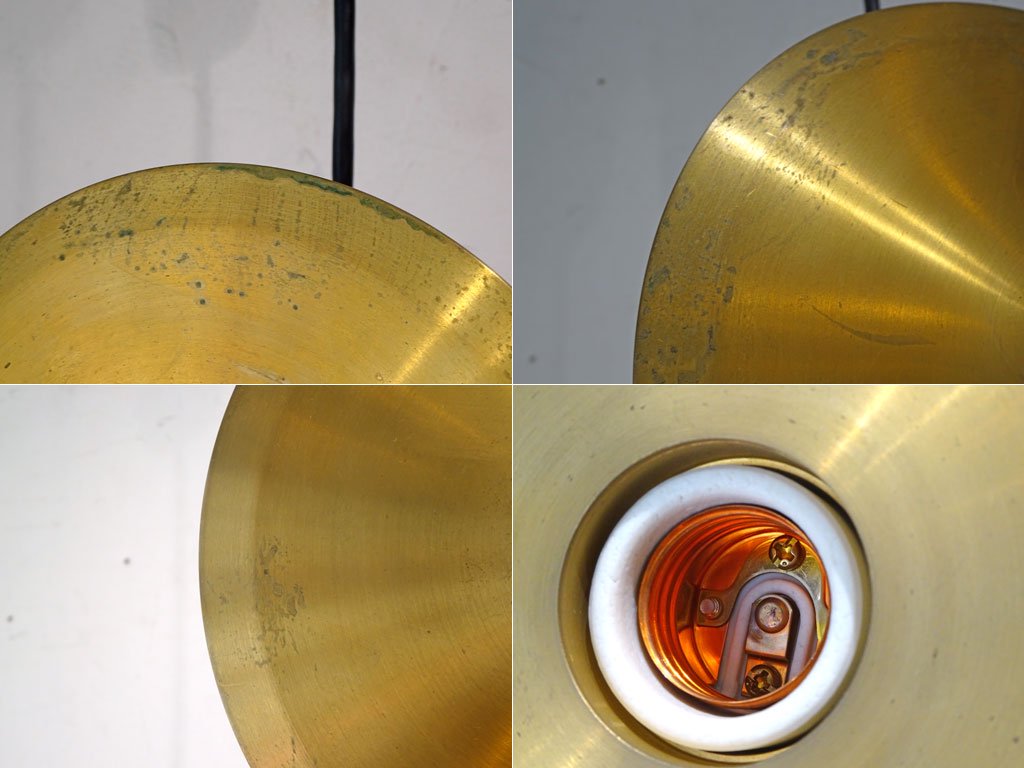 ニューライトポタリー NEW LIGHT POTTERY バレットフラットシェード 鋳物 削り出し真鍮 Bullet flat shade150 brass ペンダントライト★