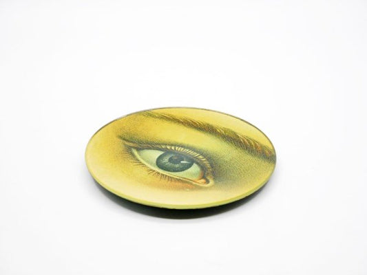 ジョンデリアン JOHN DERIAN ライトアイ Right Eye デコパージュプレート 飾り皿 Φ13cm アッシュペーフランス H.P. FRANCE 取扱 定価￥9,900- ●