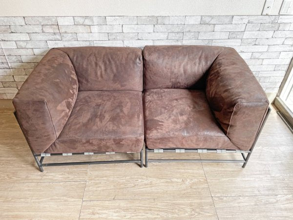 ジャーナルスタンダードファニチャー jsF ラバルセクショナル LAVAL SECTIONAL BLOCK CORNER 2Pソファ レザー セパレート 合計定価￥187,000- ●