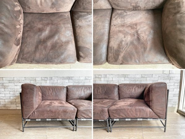 ジャーナルスタンダードファニチャー jsF ラバルセクショナル LAVAL SECTIONAL BLOCK CORNER 2Pソファ レザー セパレート 合計定価￥187,000- ●