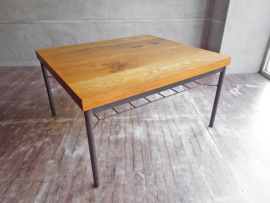 トラックファニチャー TRUCK FURNITURE オークアイアンレッグ ローテーブル OAK IRON-LEG LOW TABLE センターテーブル H49cm オーク無垢材 鉄脚 ♪