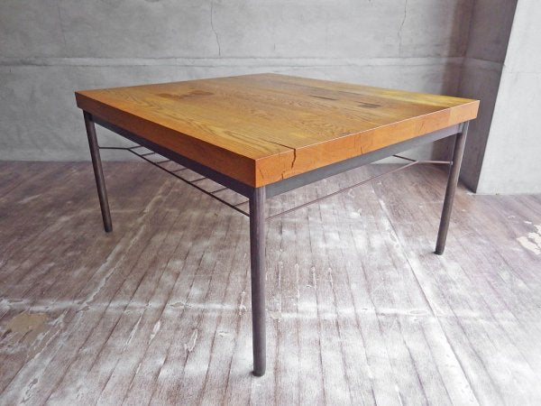 トラックファニチャー TRUCK FURNITURE オークアイアンレッグ ローテーブル OAK IRON-LEG LOW TABLE センターテーブル H49cm オーク無垢材 鉄脚 ♪