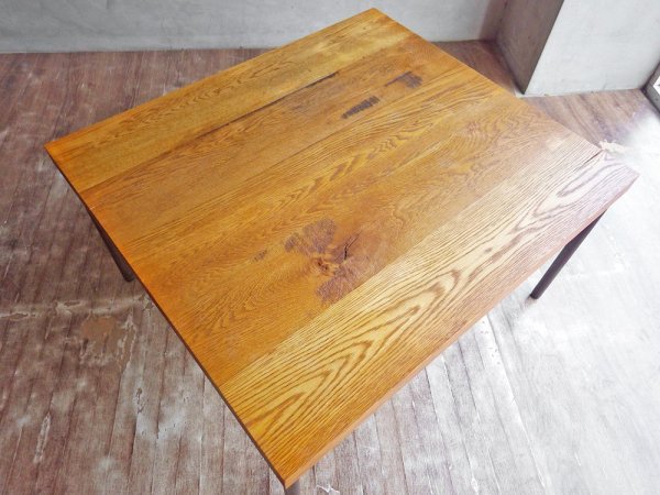 トラックファニチャー TRUCK FURNITURE オークアイアンレッグ ローテーブル OAK IRON-LEG LOW TABLE センターテーブル H49cm オーク無垢材 鉄脚 ♪