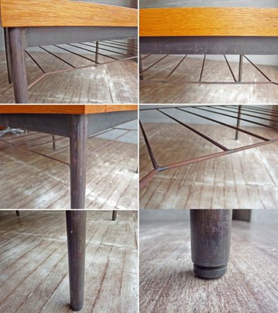 トラックファニチャー TRUCK FURNITURE オークアイアンレッグ ローテーブル OAK IRON-LEG LOW TABLE センターテーブル H49cm オーク無垢材 鉄脚 ♪