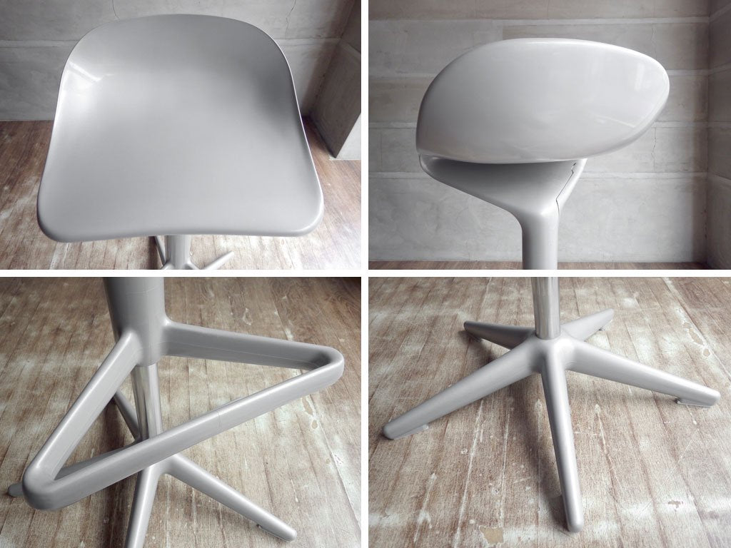 カルテル Kartell スプーン カウンターチェア Spoon Counter Chair アルミニウムカラー スツール 昇降機能 アントニオ チッテリオ 廃番色 B 現状品 ♪