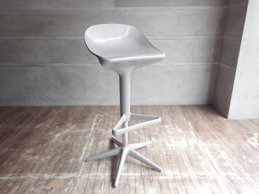 カルテル Kartell スプーン カウンターチェア Spoon Counter Chair アルミニウムカラー スツール 昇降機能 アントニオ チッテリオ 廃番色 A ♪