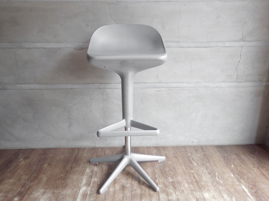 カルテル Kartell スプーン カウンターチェア Spoon Counter Chair アルミニウムカラー スツール 昇降機能 アントニオ チッテリオ 廃番色 A ♪