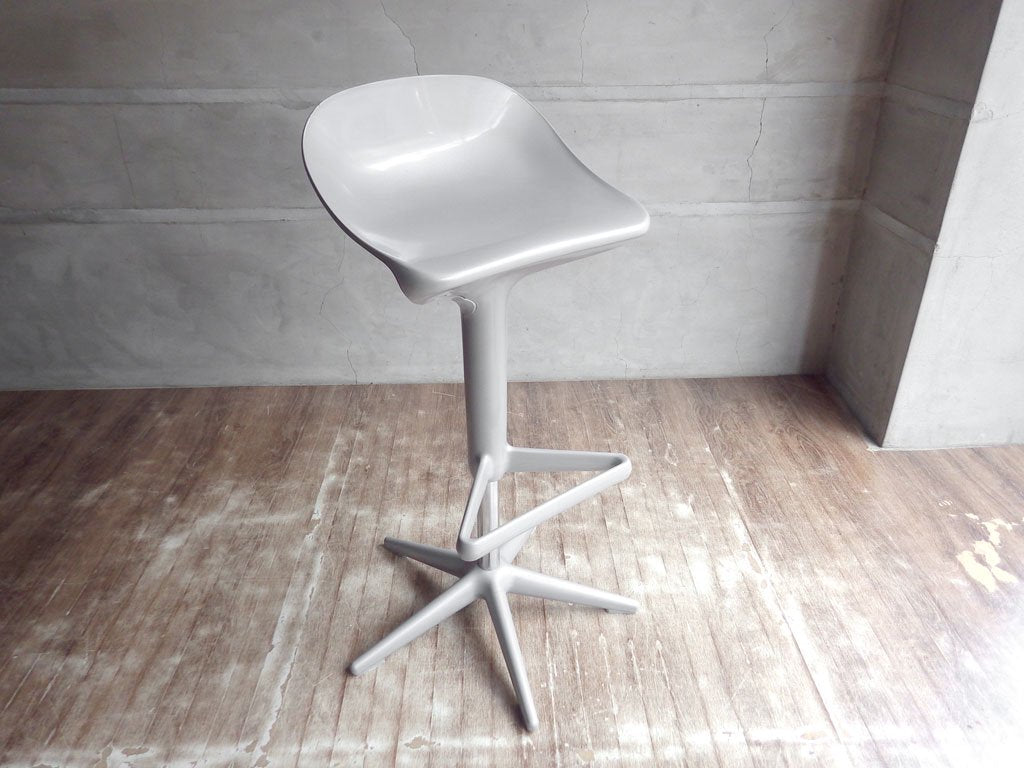 カルテル Kartell スプーン カウンターチェア Spoon Counter Chair アルミニウムカラー スツール 昇降機能 アントニオ チッテリオ 廃番色 A ♪