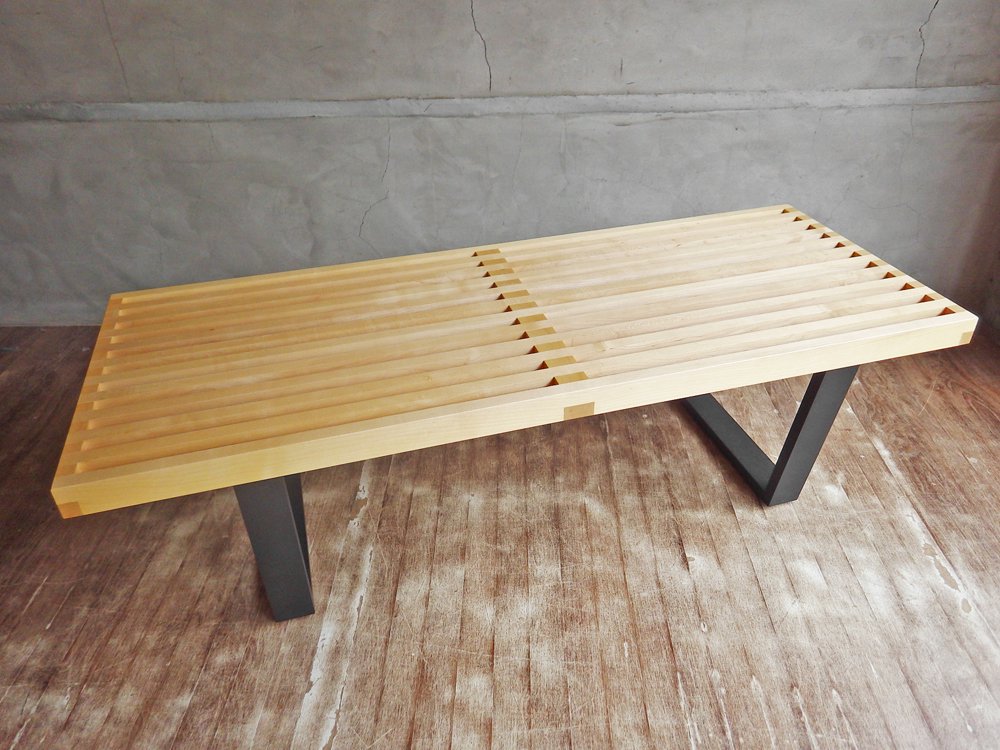 ハーマンミラー Herman Miller プラットフォームベンチ Platform Bench ネルソンベンチ W122 メープル材 ジョージネルソン ミッドセンチュリー ♪