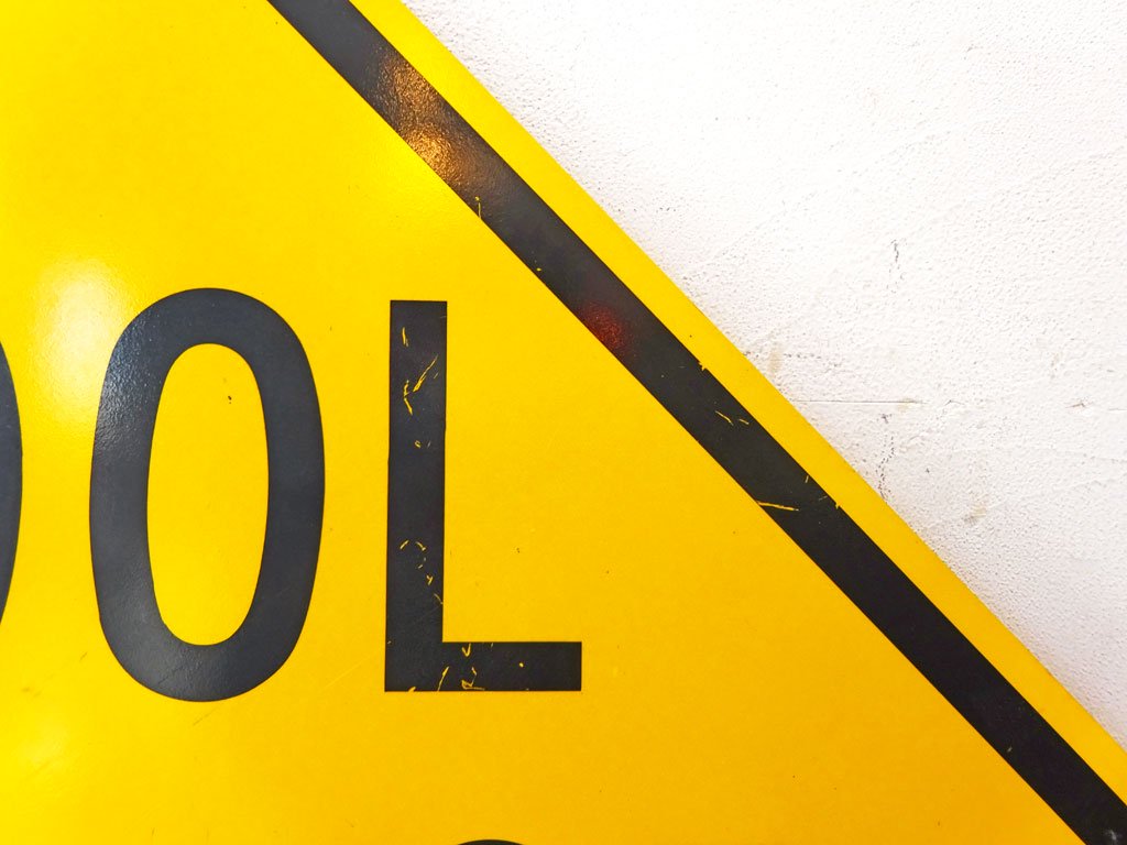 アメリカ ロードサイン 『SCHOOL BUS STOP AHEAD』道路標識 トラフィックサイン ディスプレイ アメリカン雑貨 ★