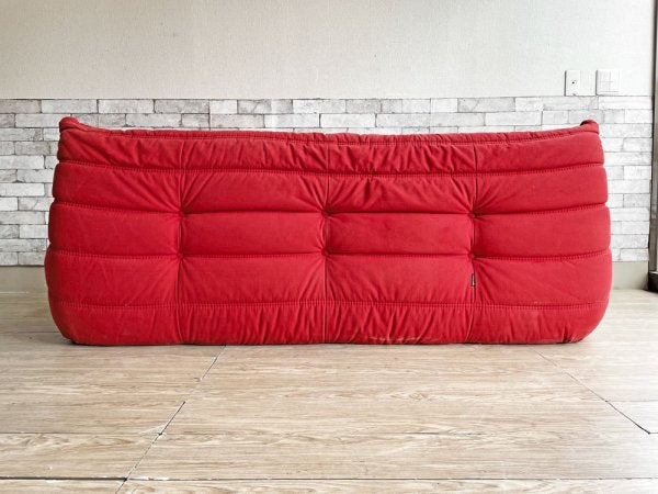 リーンロゼ ligne roset トーゴ TOGO ソファ 3人掛け アヴェニール レッド ミッシェル・デュカロワ Michel Ducaroy フランス 定価￥350,900- 現状品 ●