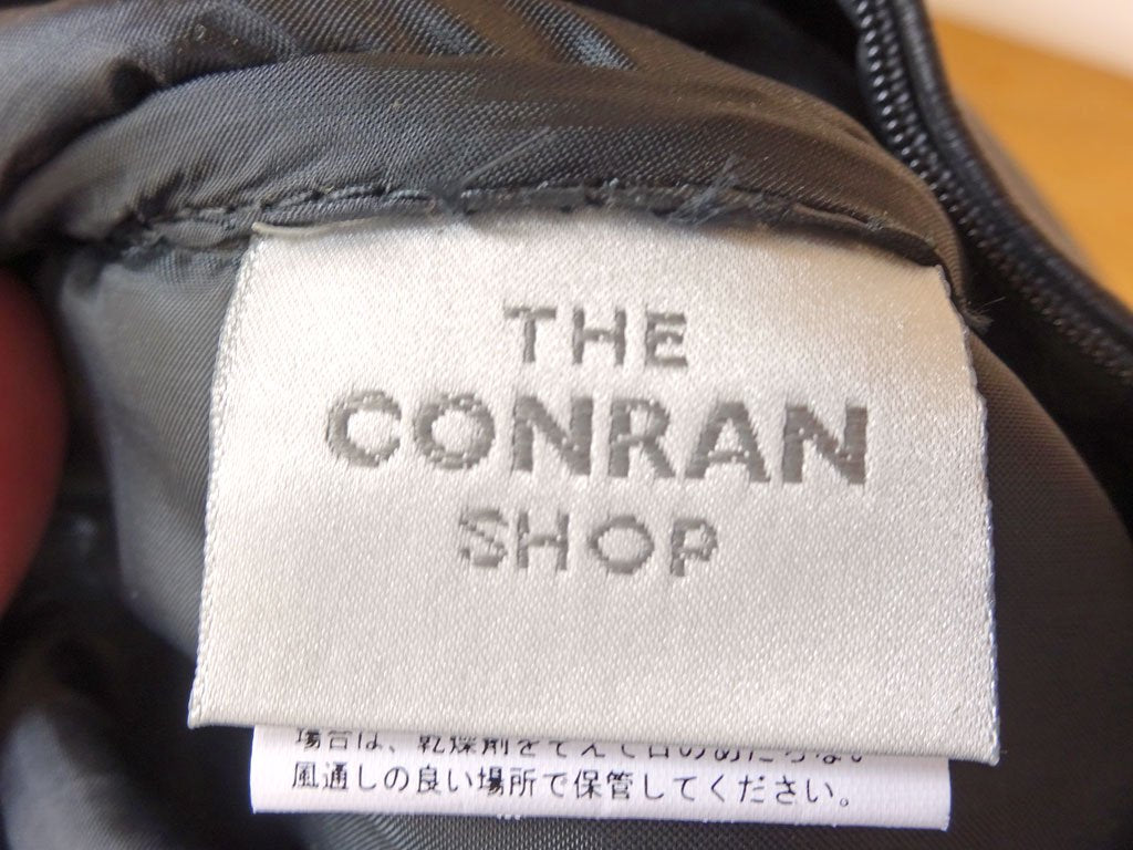 ザ・コンランショップ THE CONRAN SHOP 牛革 ブラック レザークッションカバー スクエア 44ｃｍ×44ｃｍ 未使用品 C ★