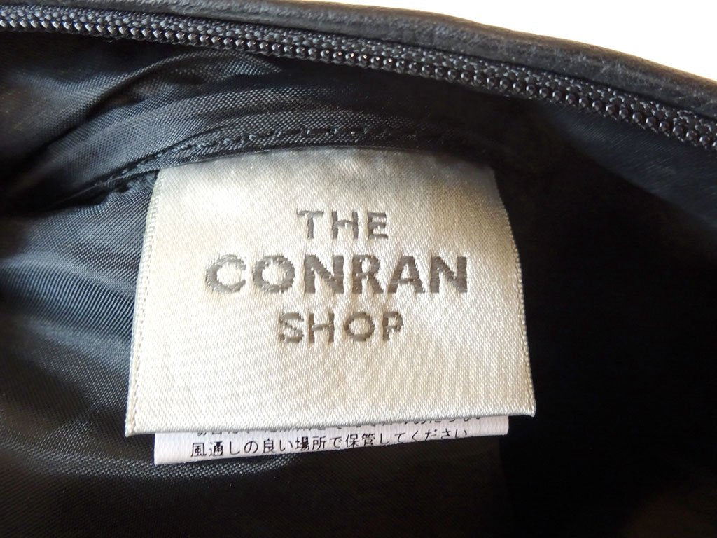 ザ・コンランショップ THE CONRAN SHOP 牛革 ブラック レザークッションカバー スクエア 44ｃｍ×44ｃｍ 未使用品 A ★