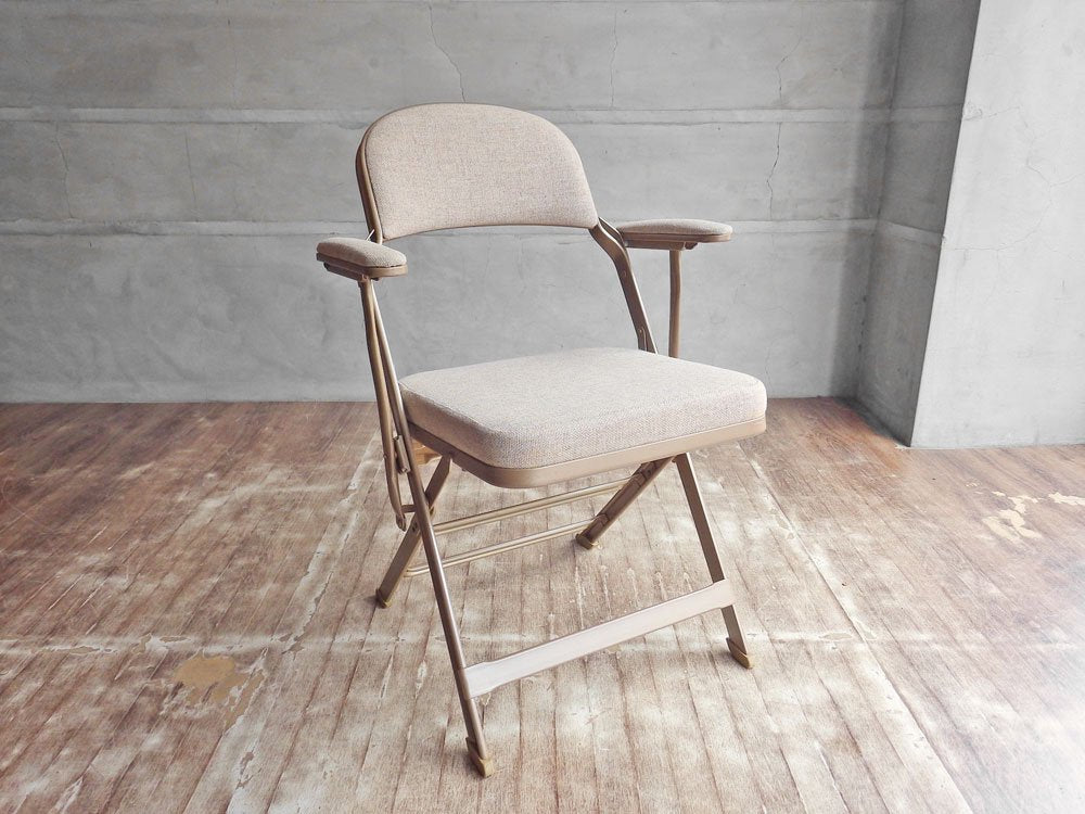 クラリン CLARIN フォールディングアームチェア FOLDING CHAIR WITH ARM フルクッション ベージュ PFS取扱 
 ♪