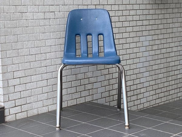 バルコ VIRCO チェア 9000 Chair スタッキングチェア ネイビー プラスチック × スチール 米国家具 ミッドセンチュリー ■