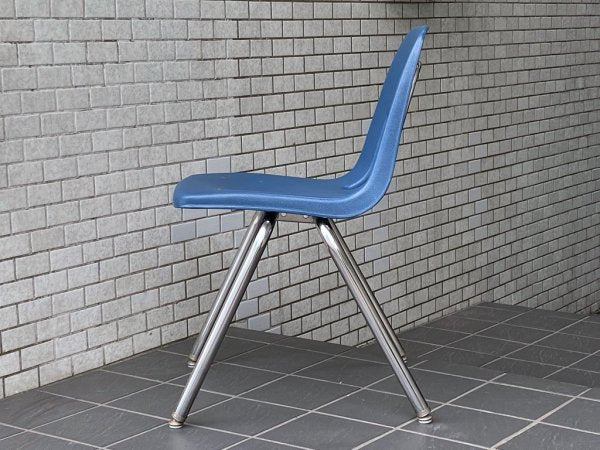 バルコ VIRCO チェア 9000 Chair スタッキングチェア ネイビー プラスチック × スチール 米国家具 ミッドセンチュリー ■