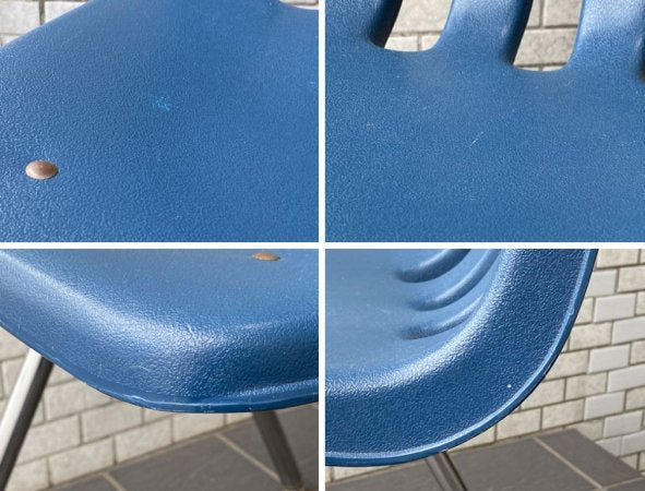 バルコ VIRCO チェア 9000 Chair スタッキングチェア ネイビー プラスチック × スチール 米国家具 ミッドセンチュリー ■