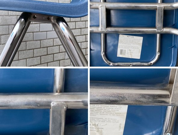 バルコ VIRCO チェア 9000 Chair スタッキングチェア ネイビー プラスチック × スチール 米国家具 ミッドセンチュリー ■