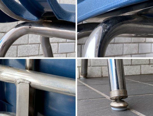 バルコ VIRCO チェア 9000 Chair スタッキングチェア ネイビー プラスチック × スチール 米国家具 ミッドセンチュリー ■