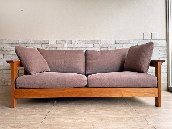 匠ソファ TAKUMI SOFA RK 3人掛けソファ ウォールナット無垢材フレーム ブラウン ファブリック 国産家具 ●