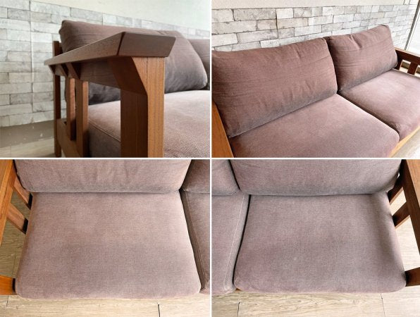 匠ソファ TAKUMI SOFA RK 3人掛けソファ ウォールナット無垢材フレーム ブラウン ファブリック 国産家具 ●