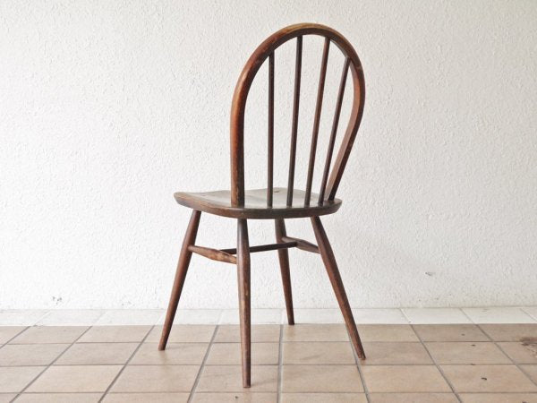 アーコール Ercol ビンテージ フープバック ダイニングチェア エルム材 英国家具 UKビンテージ コロニアル ◇