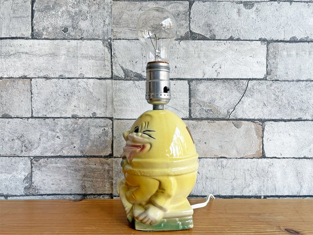 Totline ハンプティーダンプティー Humpty Dumpty テーブルランプ 陶器 ミッドセンチュリー アメリカ USビンテージ ●