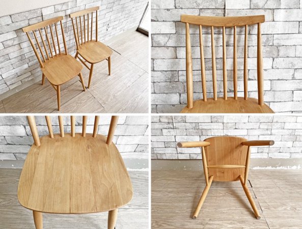 モモナチュラル Momo Natural ヴィボ vibo MARE ST CHAIR NA ダイニングチェア アルダー材 2脚セット ナチュラル 合計定価￥35,000- ●