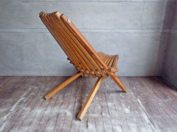 ビンテージ Vintage フォールディングチェア ガーデンチェア ラウンジチェア 折り畳み式 無垢材 ナチュラルスタイル♪