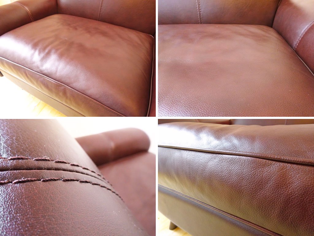 イデー IDEE クオーレ CUORE Sofa 1シーター ソファ ミディアムチョコレート 本革 レザー 廃番 定価￥129,150- ★