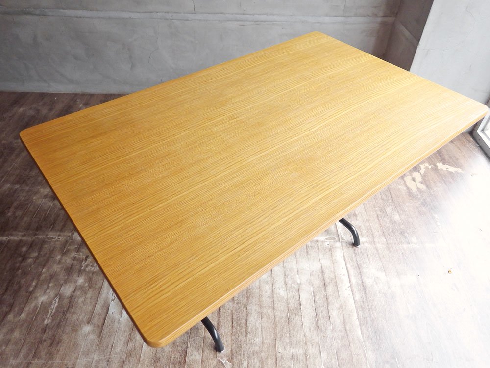 ウニコ unico ファニート FUNEAT ダイニングテーブル リビングテーブル W120 オーク材天板×スチールレッグ カフェスタイル 定価59,180円 ♪