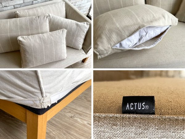 アクタス ACTUS ポトス-2 ソファ POTHOS-2 SOFA ファブリック ストライプ カバーリング 現状品 ●
