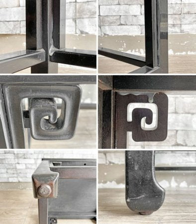 アジアン家具 Asian Furniture ダイニングチェア アームチェア ラウンジチェア ブラック 中国椅子 現状品 ●