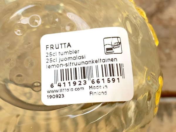 イッタラ iittala フルッタ Frutta タンブラー 250ml レモン オイバ・トイッカ スコープ別注 未使用品 クロス付 北欧食器 ■