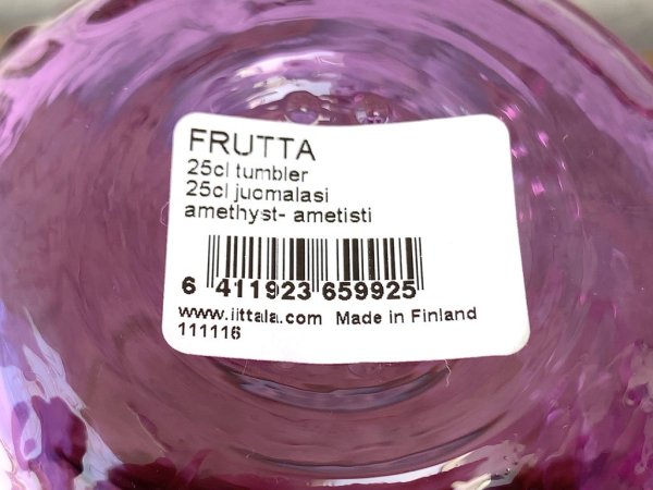 イッタラ iittala フルッタ Frutta タンブラー 250ml アメジスト オイバ・トイッカ スコープ別注 未使用品 クロス付 北欧食器 B ■