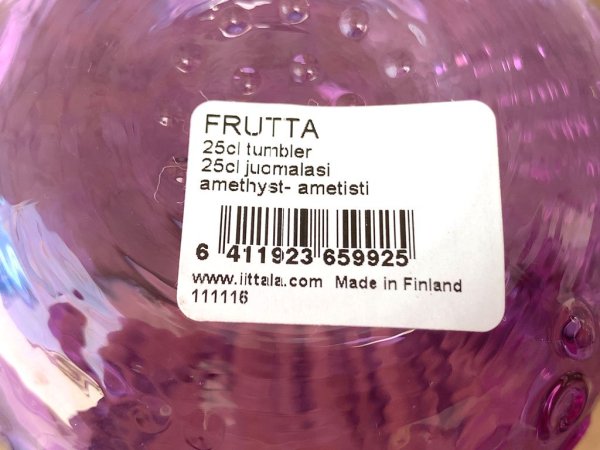 イッタラ iittala フルッタ Frutta タンブラー 250ml アメジスト オイバ・トイッカ スコープ別注 未使用品 クロス付 北欧食器 A ■