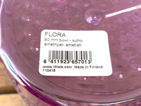 イッタラ iittala フローラ Flora 8cm ボウル アメジスト オイバ・トイッカ スコープ別注 未使用品 クロス付 北欧食器 北欧食器 ■