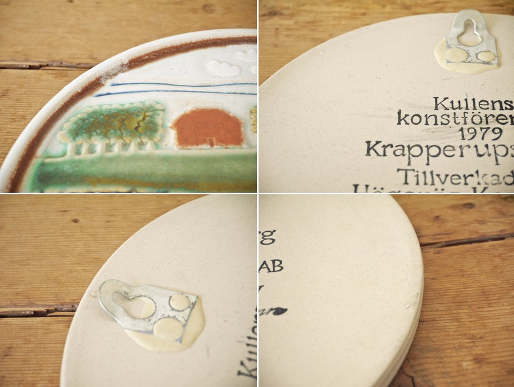 ホガナス・ケラミック Hoganas Keramik ビンテージ 陶板 ceramic plate Brita Mellander-Jungermann デザイン 536/1500 スウェーデン ◇