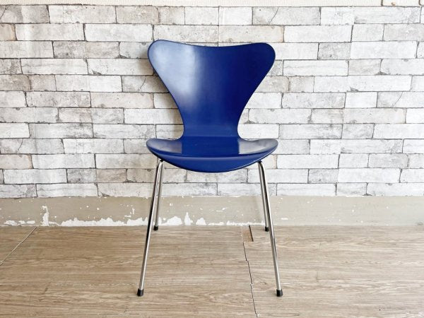 フリッツハンセン Fritz Hansen セブンチェア ダークブルー ラッカー アルネ・ヤコブセン Arne Jacobsen デンマーク 北欧家具 ●