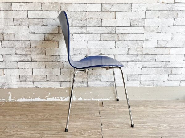 フリッツハンセン Fritz Hansen セブンチェア ダークブルー ラッカー アルネ・ヤコブセン Arne Jacobsen デンマーク 北欧家具 ●