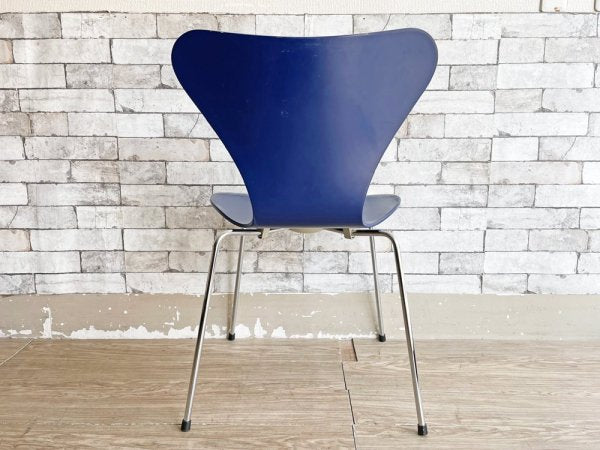 フリッツハンセン Fritz Hansen セブンチェア ダークブルー ラッカー アルネ・ヤコブセン Arne Jacobsen デンマーク 北欧家具 ●