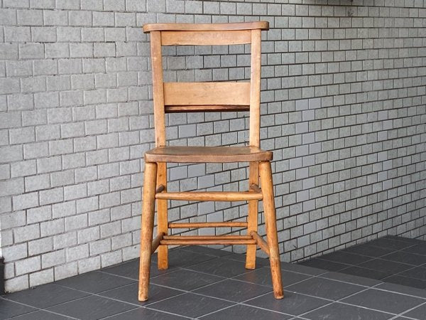 UKビンテージ UK Vintage チャーチチェア Church Chair ダイニングチェア エルム材 バイブルボックス 英国家具  ■