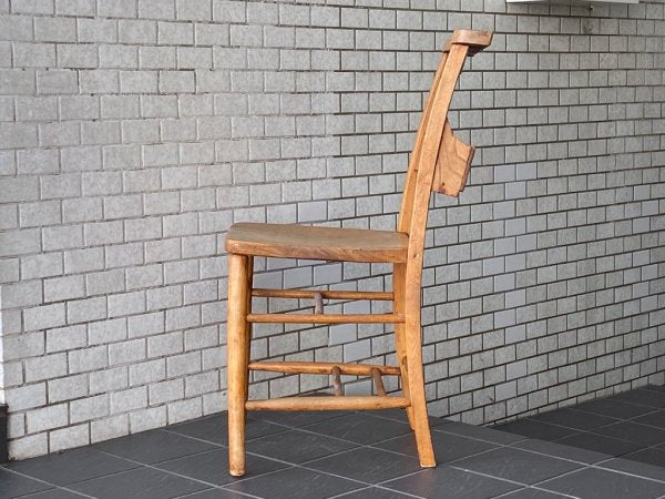 UKビンテージ UK Vintage チャーチチェア Church Chair ダイニングチェア エルム材 バイブルボックス 英国家具  ■