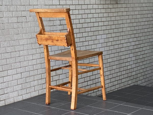 UKビンテージ UK Vintage チャーチチェア Church Chair ダイニングチェア エルム材 バイブルボックス 英国家具  ■