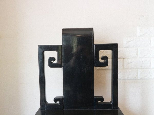 中国 ビンテージ ダイニングチェア 黒漆 椅子 A ◎